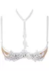 Embroidered white shelf bra beige tulle