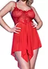 Flared babydoll crotchless thong red