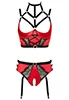 Kinky Red garter suspender lingerie 2 pieces