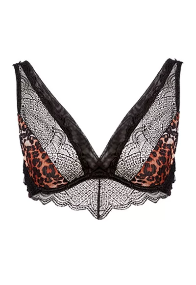 Wildcat black leopard underwired triangle Bra