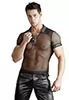 Mens net and wetlook polo shirt