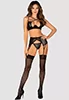 Norides false leather Bra Garter Belt 3p