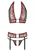 Open lingerie red garter 3 pieces