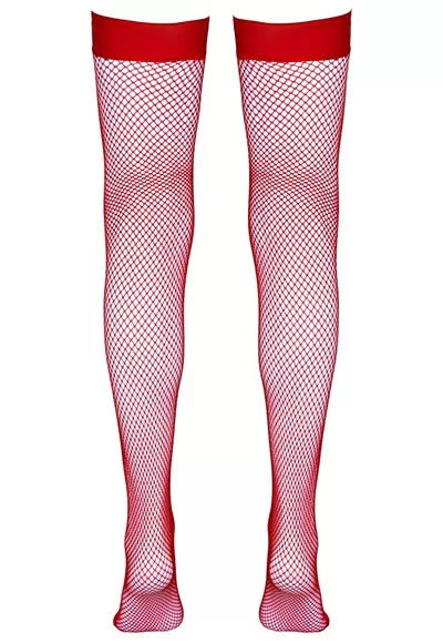 Red Hold up fishnet stockings
