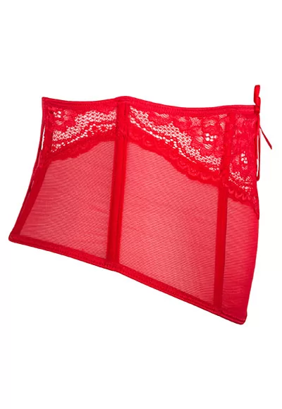 Red lace and mesh Waist Cincher