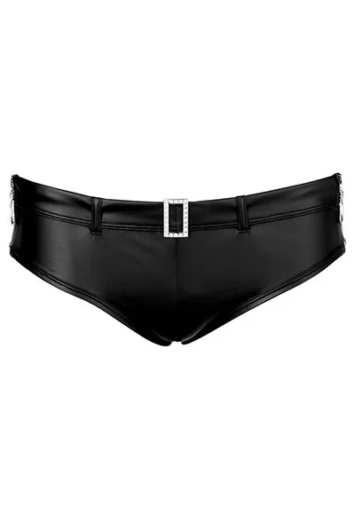 Rhinestone false leather panties