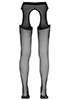 Sexy black crotchless tights with garters