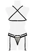 Sheer bra thong with garter
