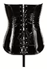 Topless black vinyl laced corset