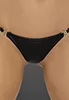 Wetlook thong with gold clasp