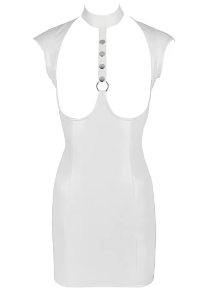 White topless vinyl dress