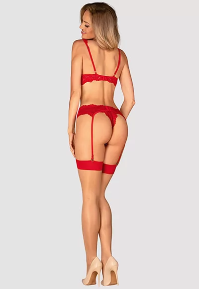 Amor Cherris red lingerie set 3p