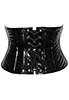 Black vinyl waist cincher back lacing