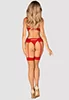 Chilisa red lingerie set with garter belt