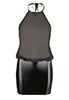 Halter neck transparent false leather dress