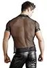 Mens net and wetlook polo shirt