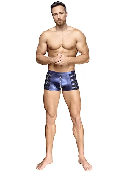 Metallic blue boxer shorts for men