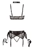 Open bondage lace lingerie with ties