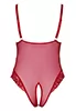 Plus size red open lace bodysuit