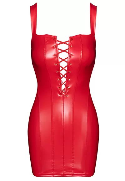 Red lace up mini dress Bombshell