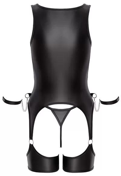 Sexy fetish cutouts basque and thong