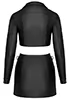 Sexy matte black mini skirt and jacket