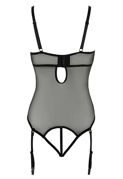 Black removable thong suspender bodysuit