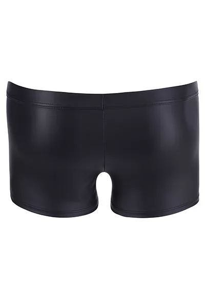 Mens brief with leather effect and zip