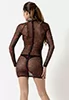 Black see through mesh Dress Harumi