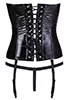 Lace up vinyl corset and g string