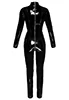 Longsleeve black vinyl Catsuit with zips