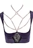 Purple Bustier shelf bra crotchless thong garters