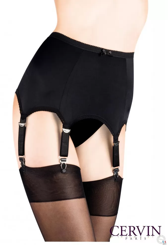 Black Rivoli Garter belt with 6 straps