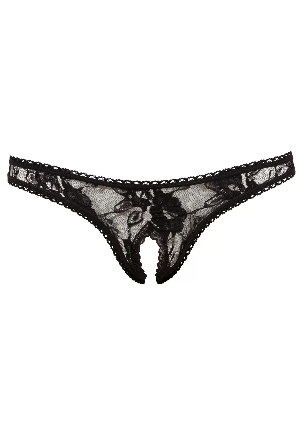 Crotchless Thong black lace