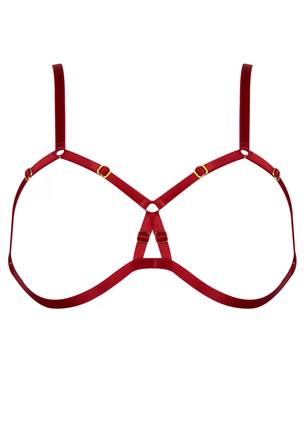 Elf Zhou Red Frame Bondage Open Bra Zhou