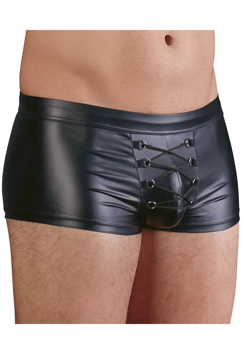 Mens wet look brief with lace up