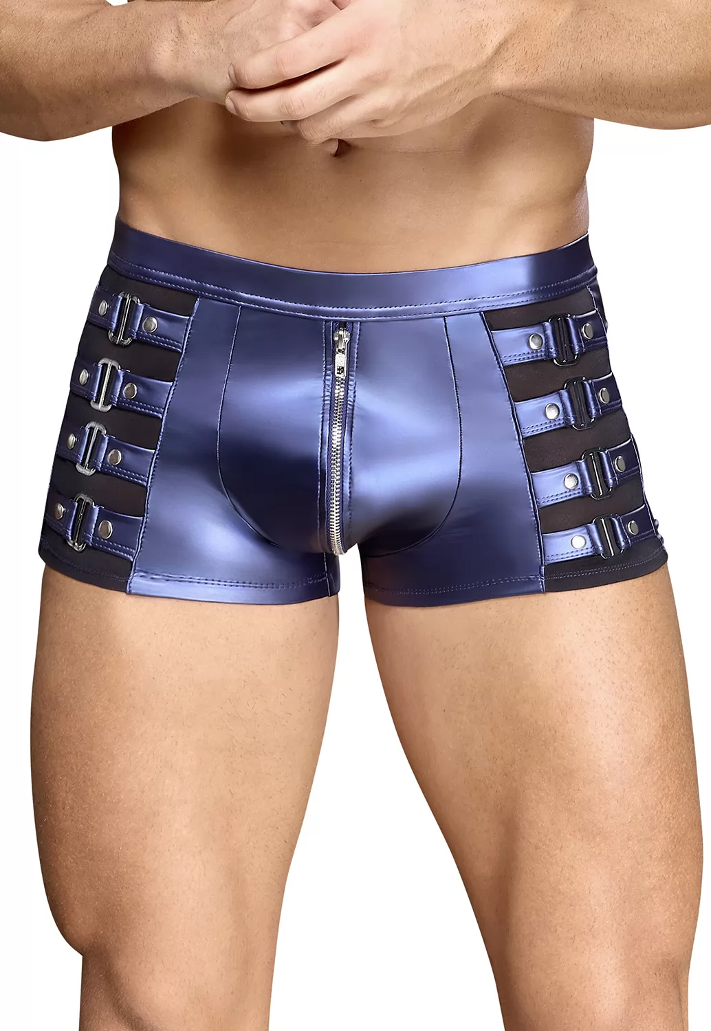 Metallic blue boxer shorts for men