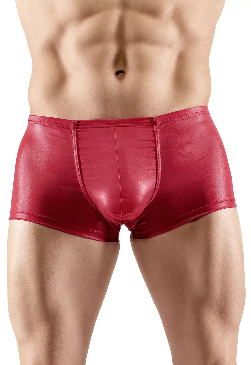 Red shiny boxer shorts for men