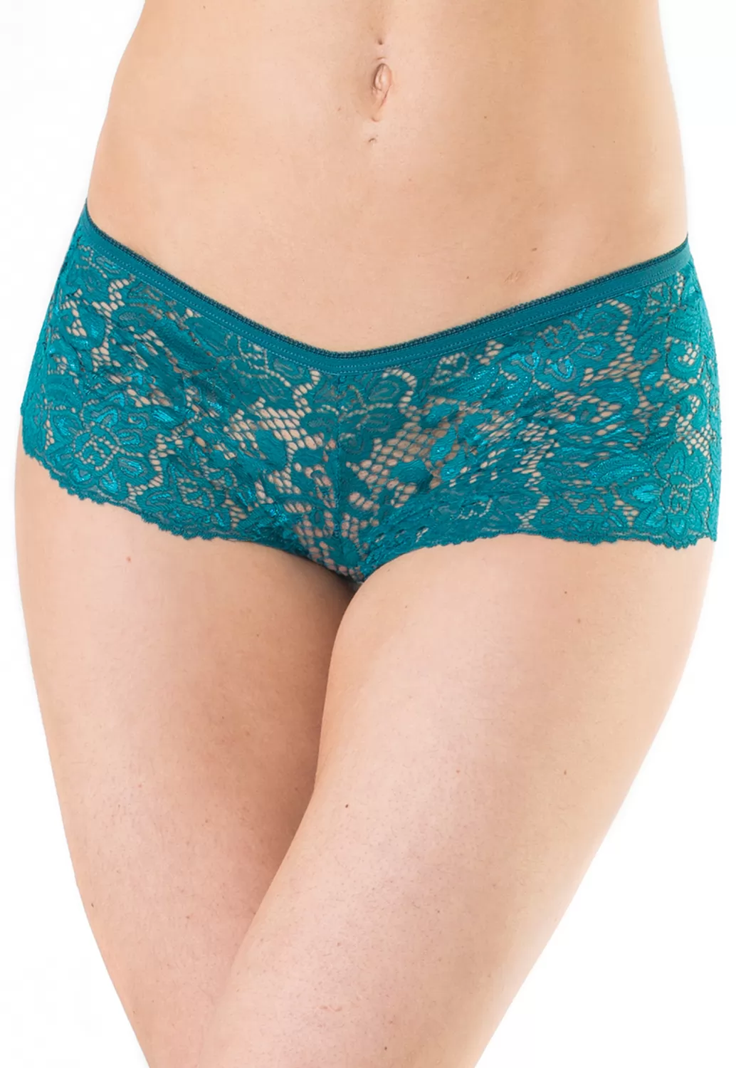 Turquoise stretch lace Booty Short