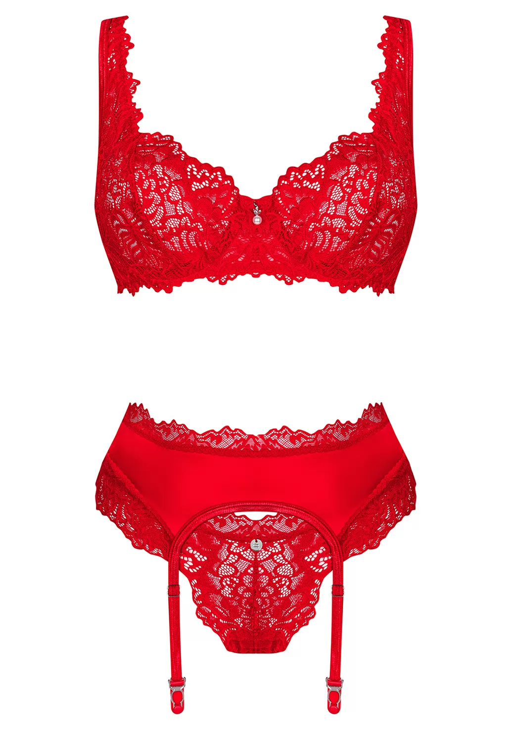 Amor Cherris red lingerie set 3p