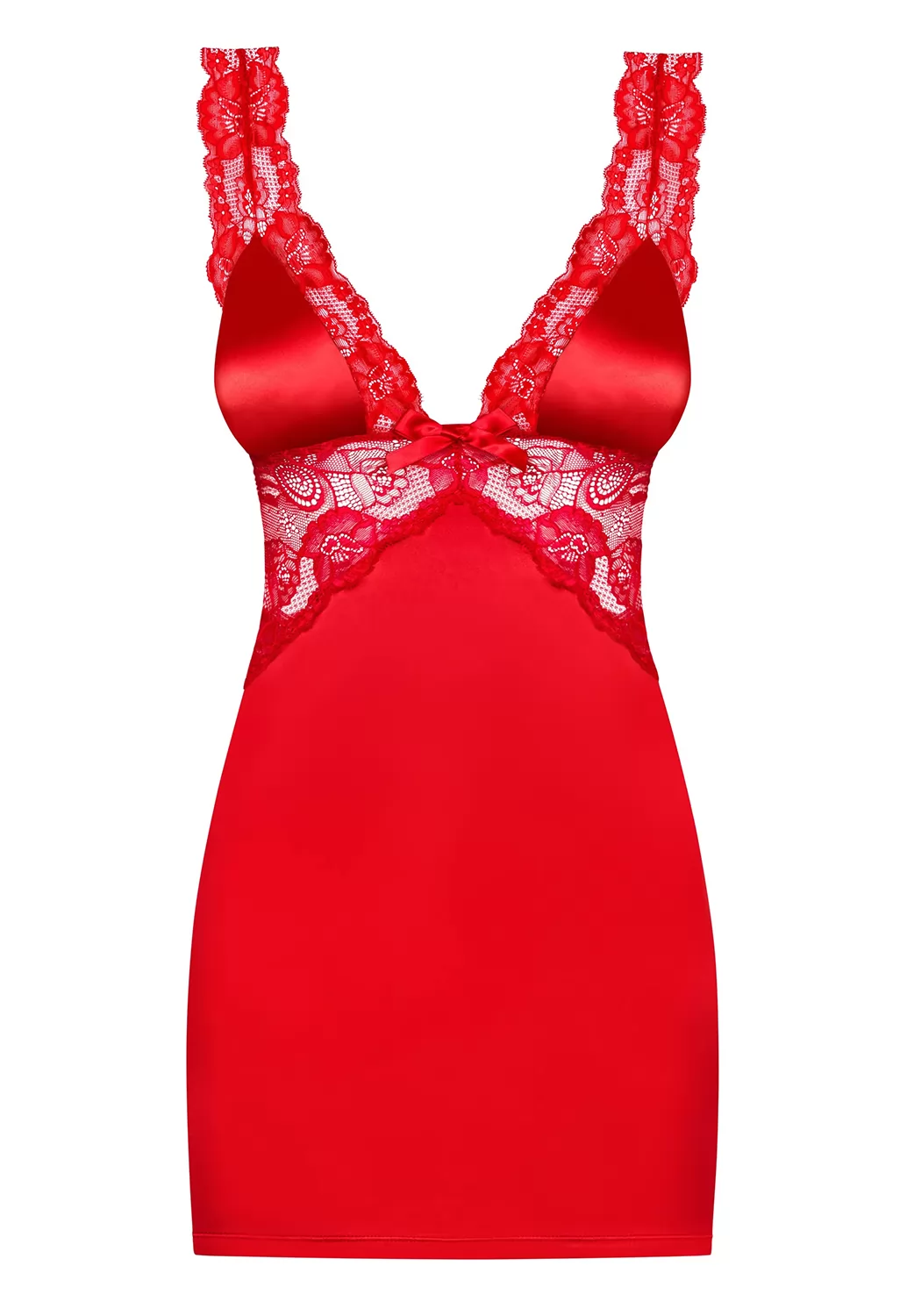 Chemise lace satin Secred Red