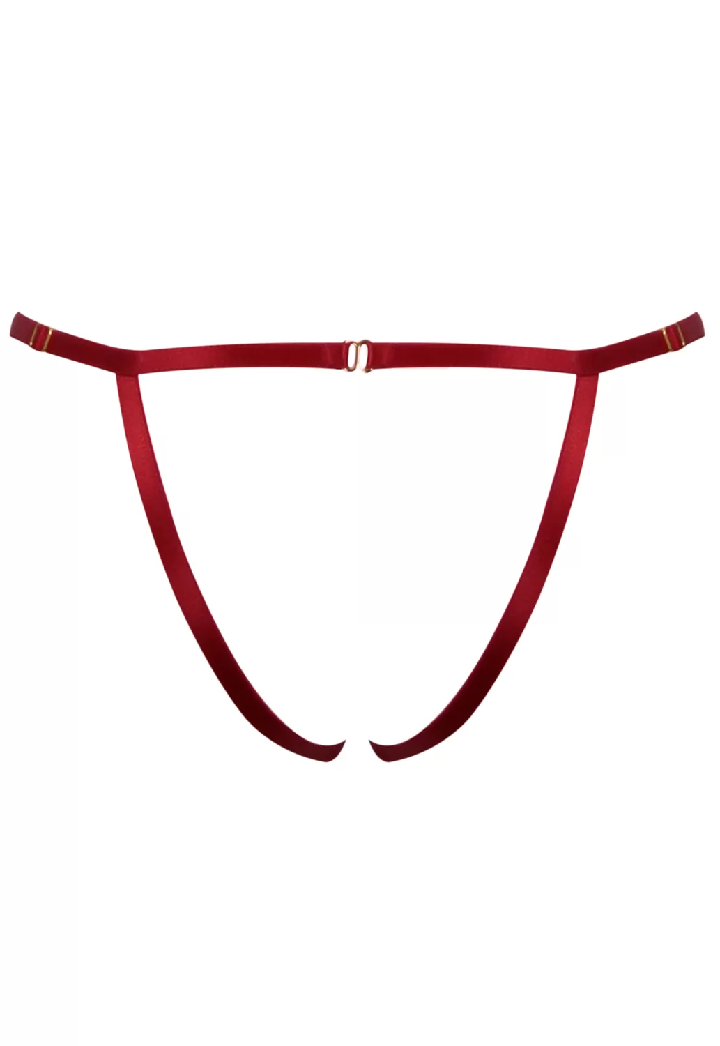 Elf Zhou Red Frame Bondage Crotchless Panties