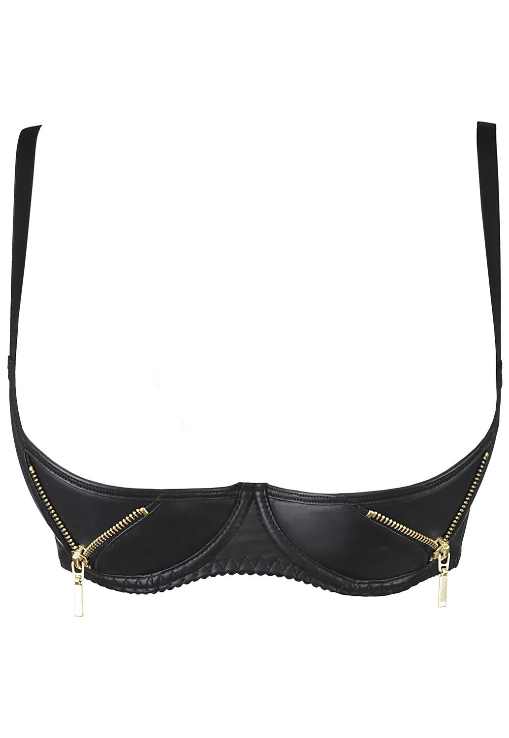 Faux leather shelf bra