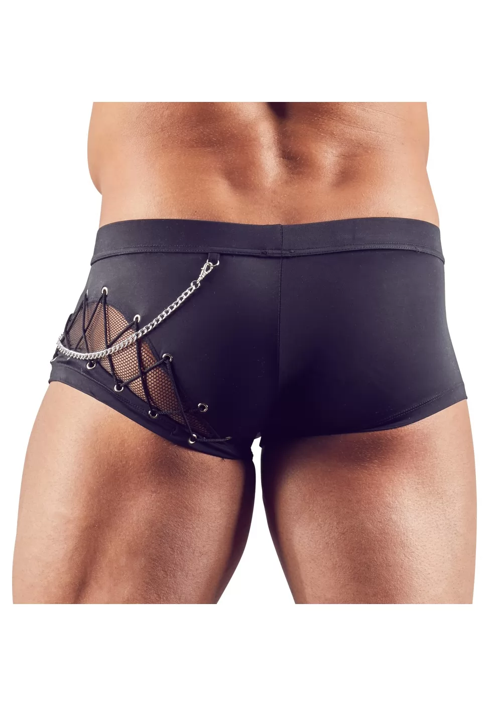 Mens brief fishnet and lace up