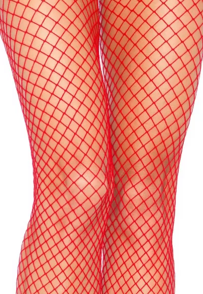 Red fishnet tights