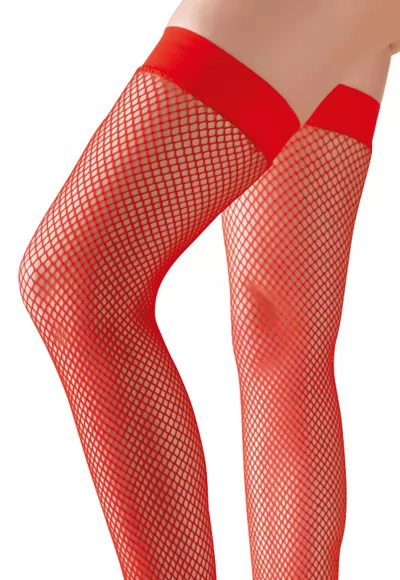 Red Hold up fishnet stockings