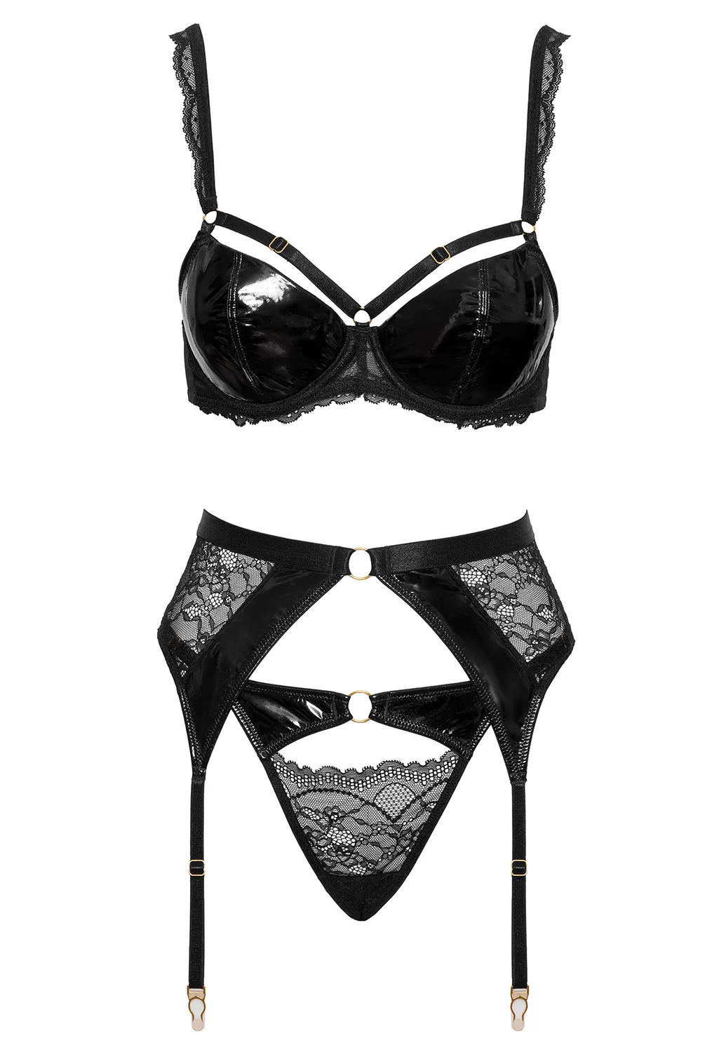 Vinyl lingerie bra 3p