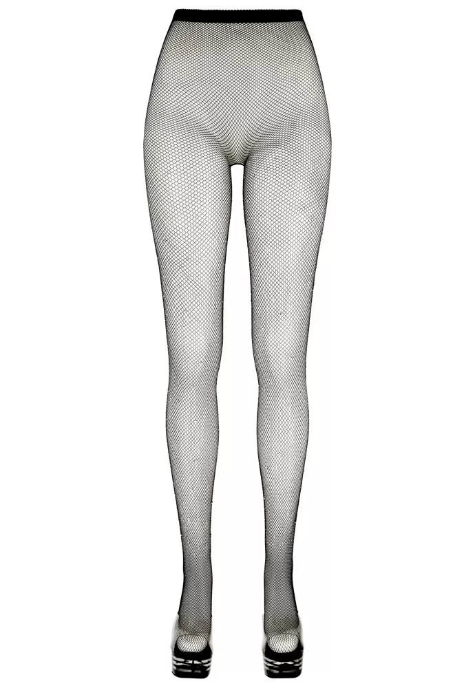 Black fishnet tights with rhinestones