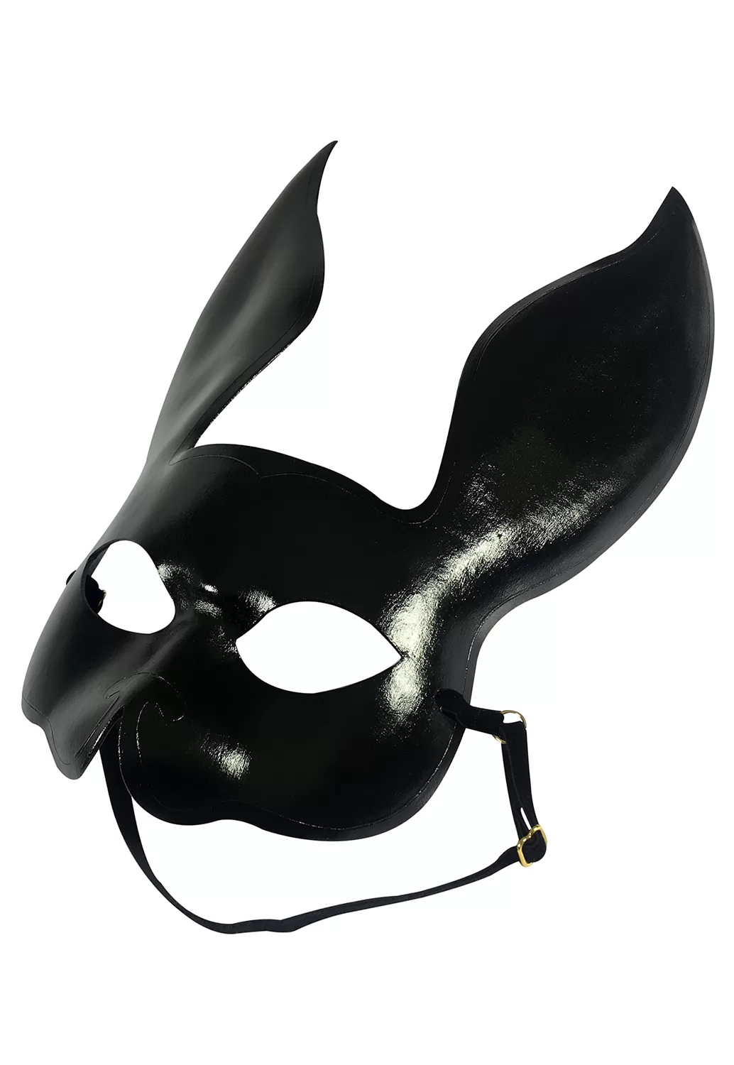 Elf Zhou Black Leather Bunny Mask
