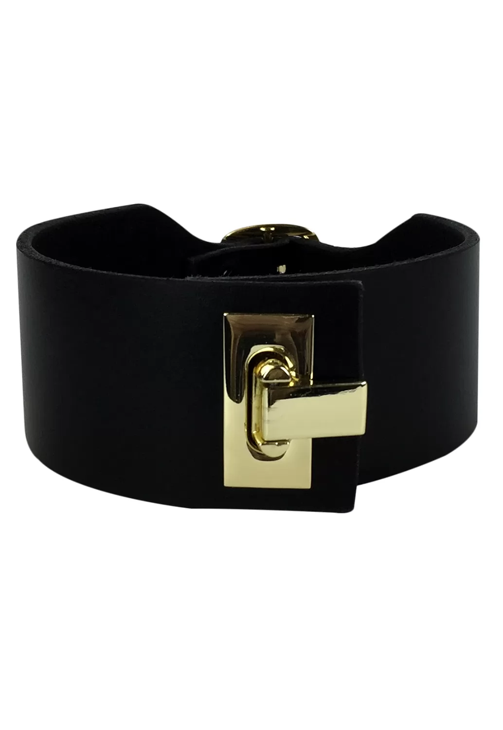 Elf Zhou Black Leather Choker Clasp